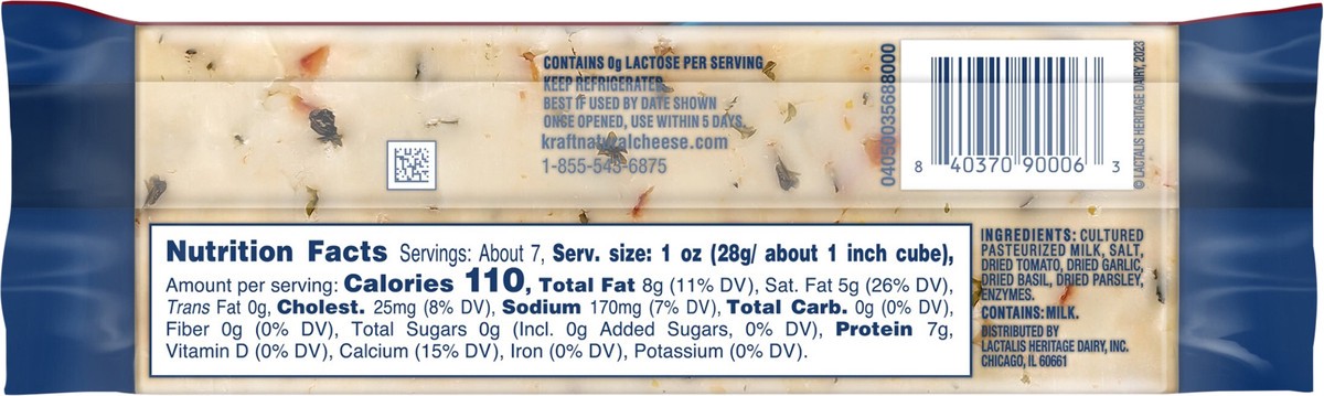 slide 12 of 12, Kraft Tomato Basil Monetary Jack Cheese 7 oz, 7 oz