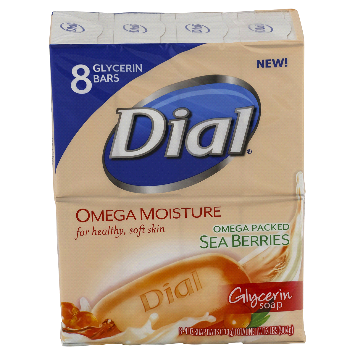 slide 1 of 3, Dial Omega Moisture Glycerin Soap Bars, 8 ct; 4 oz