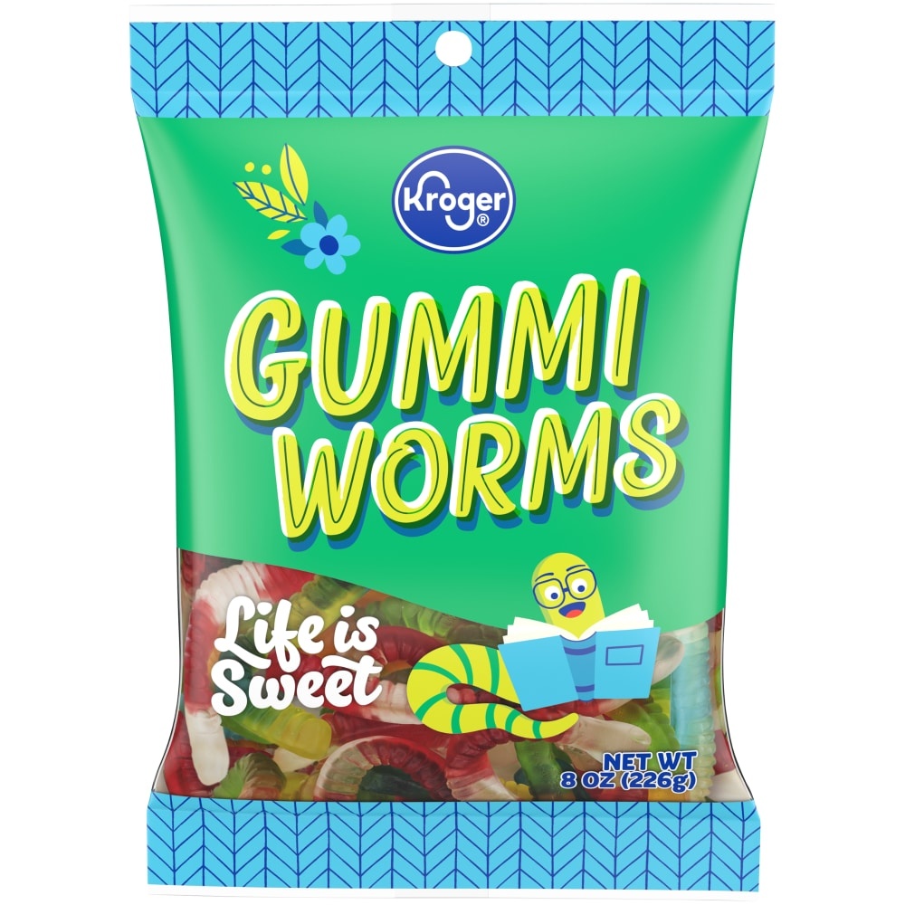 slide 1 of 1, Kroger Gummi Worms, 8 oz