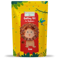Lion Paper Quilling Craft Kit - 1 Project with Template and Instructions