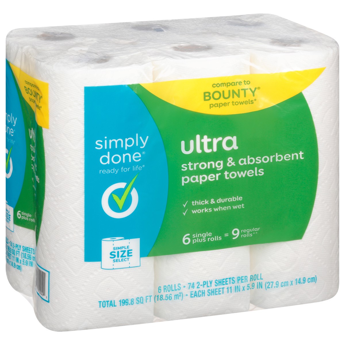 slide 2 of 9, Simply Done Ultra Simple Size Select White Big Rolls Paper Towels, 6 ct