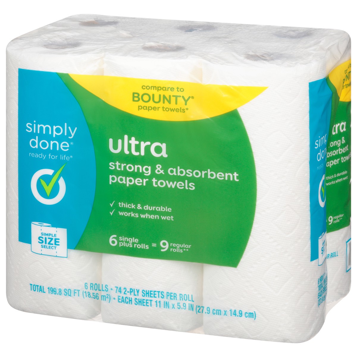 slide 3 of 9, Simply Done Ultra Simple Size Select White Big Rolls Paper Towels, 6 ct