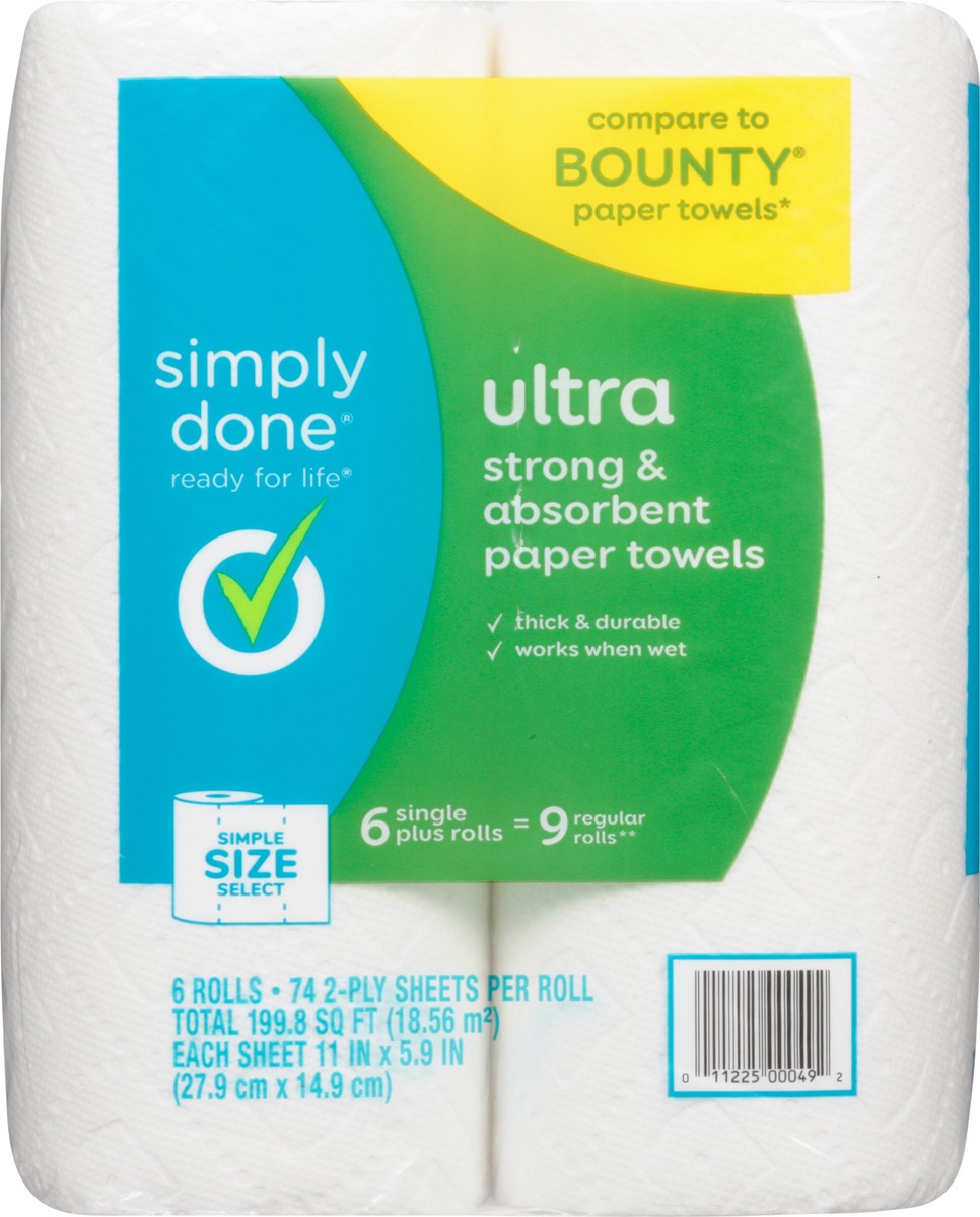 slide 5 of 9, Simply Done Ultra Simple Size Select White Big Rolls Paper Towels, 6 ct