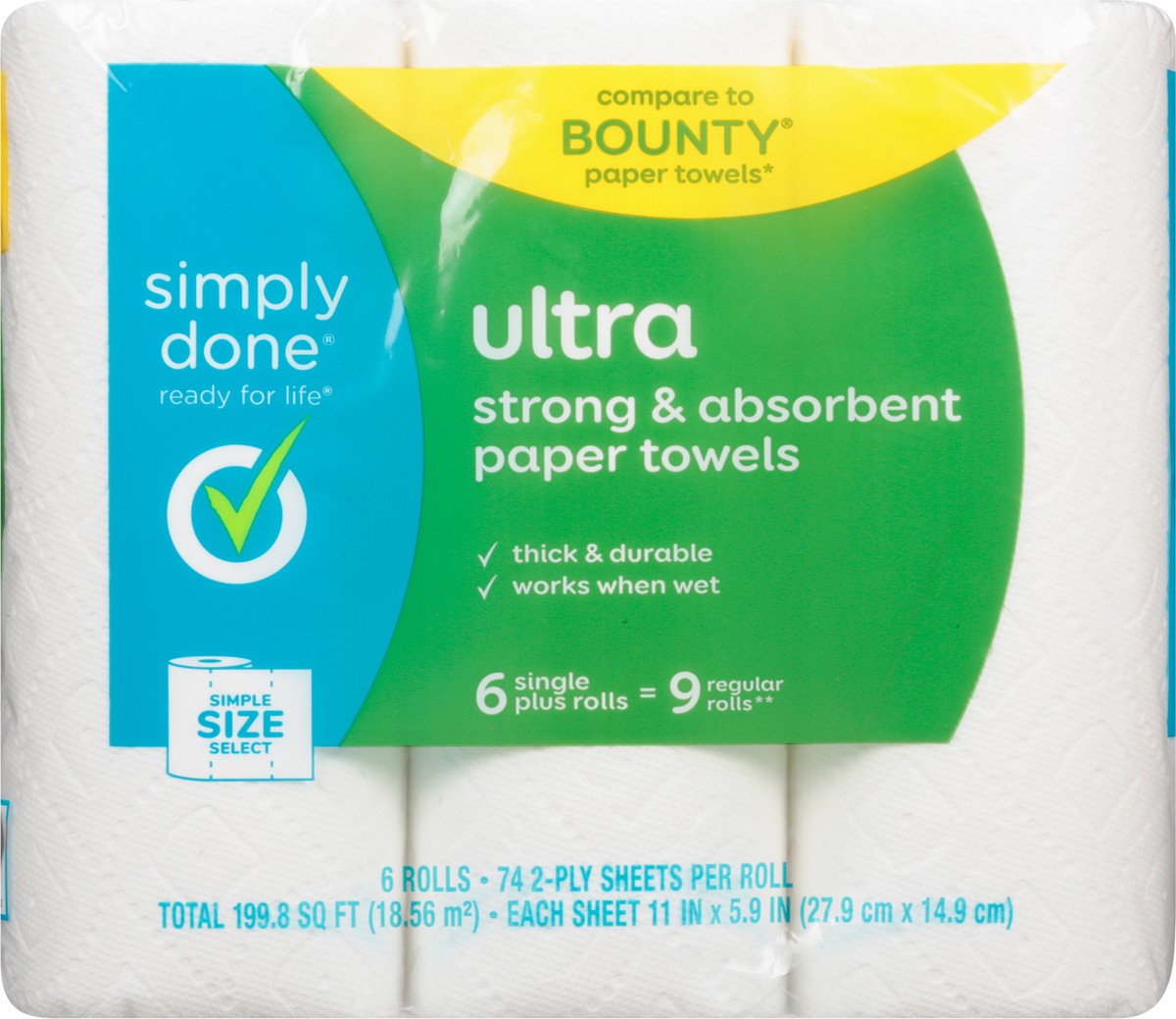 slide 7 of 9, Simply Done Ultra Simple Size Select White Big Rolls Paper Towels, 6 ct