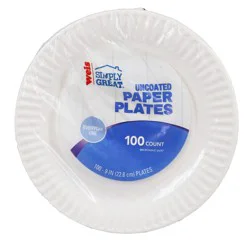 Weis Quality Uncoated 9in 100CT Paper Plates