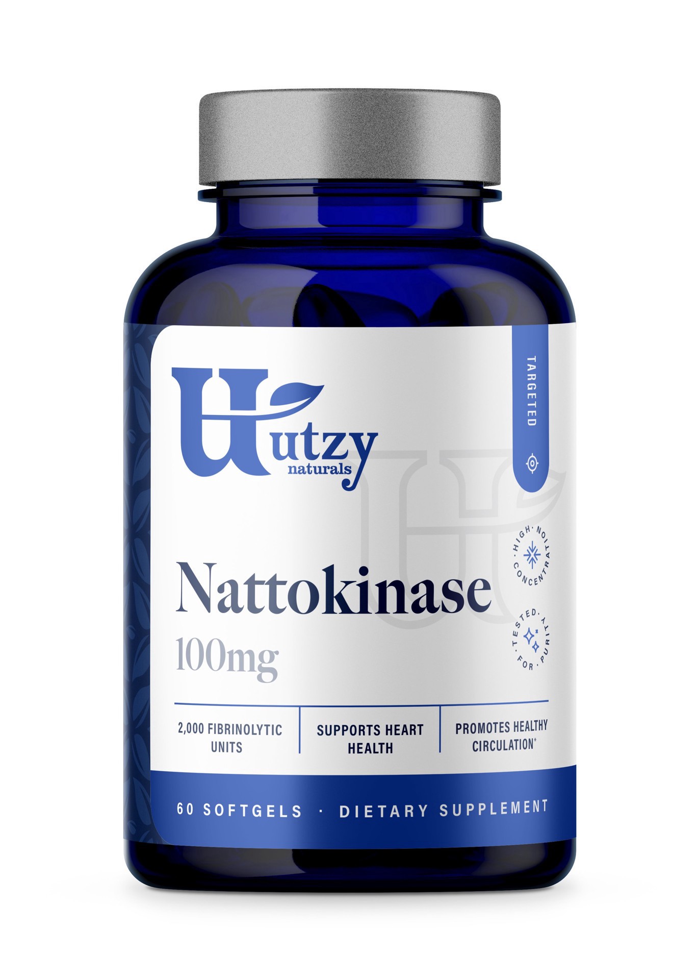slide 1 of 1, Utzy Naturals Nattokinase 100mg Capsules, 60 ct