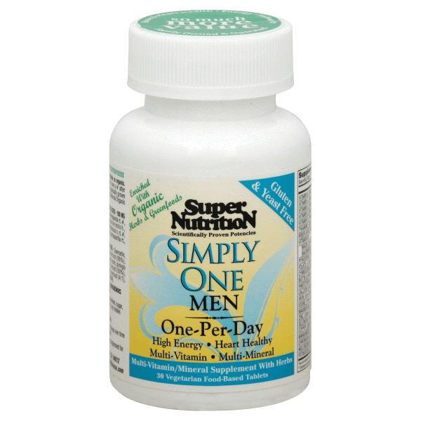 slide 1 of 1, Super Nutrition Simply One Men Triple Power Whole Food Supplement, 30 ct