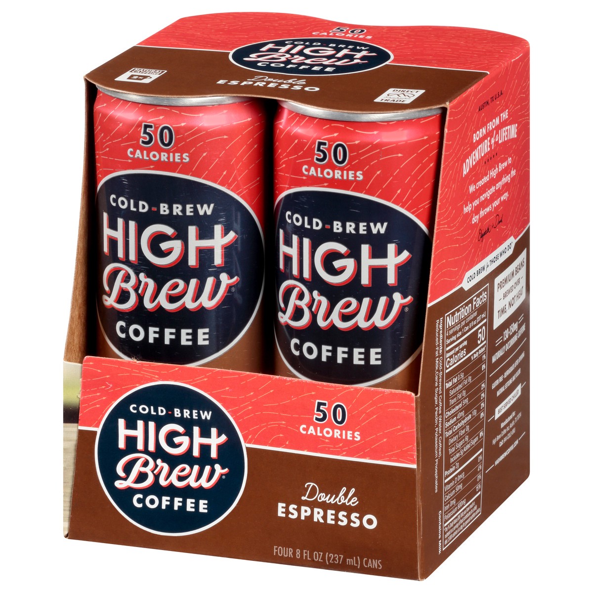 slide 11 of 13, High Brew Cold-Brew Double Espresso Coffee - 4 ct, 4 ct