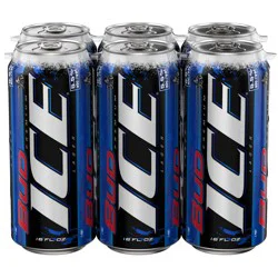 Bud Ice Beer, 6 Pack 16 fl oz Cans, 5.5% ABV