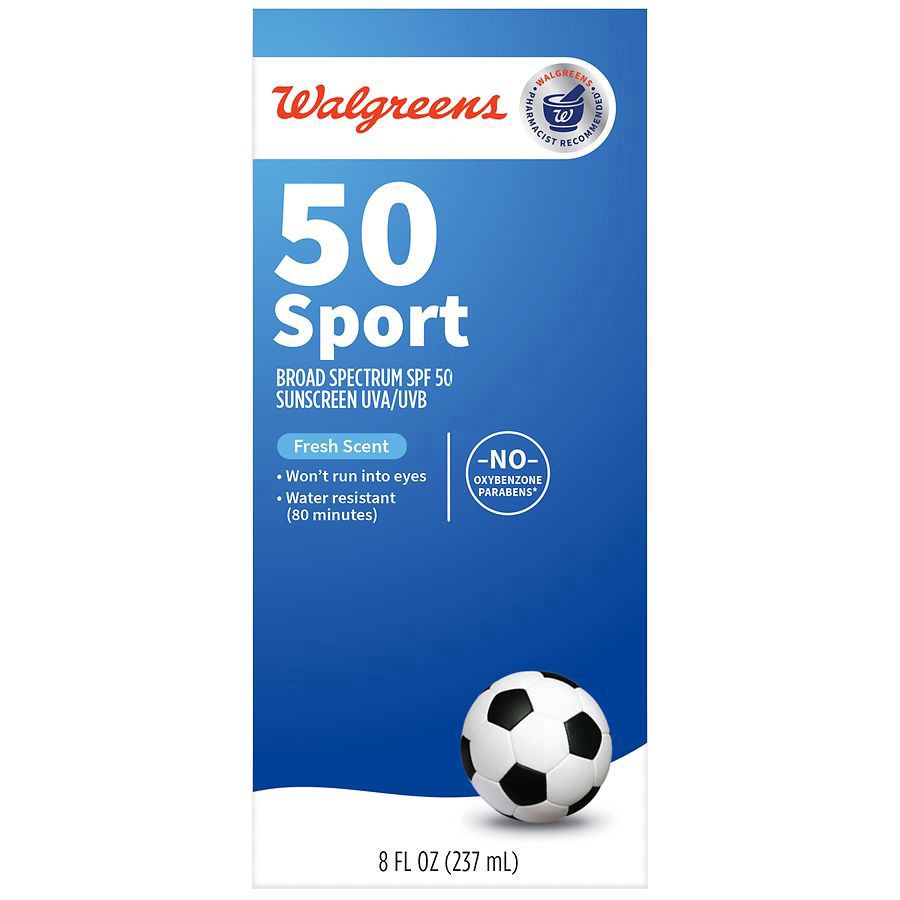 slide 2 of 5, Walgreens Fresh Scent Paraben Free 50 Sport Sunscreen Lotion, 8 fl oz