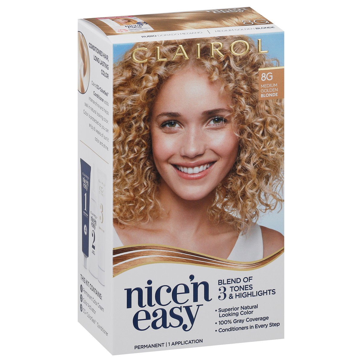 slide 8 of 10, Clairol Nice 'N Easy 8G Medium Golden Blonde, 1 ct