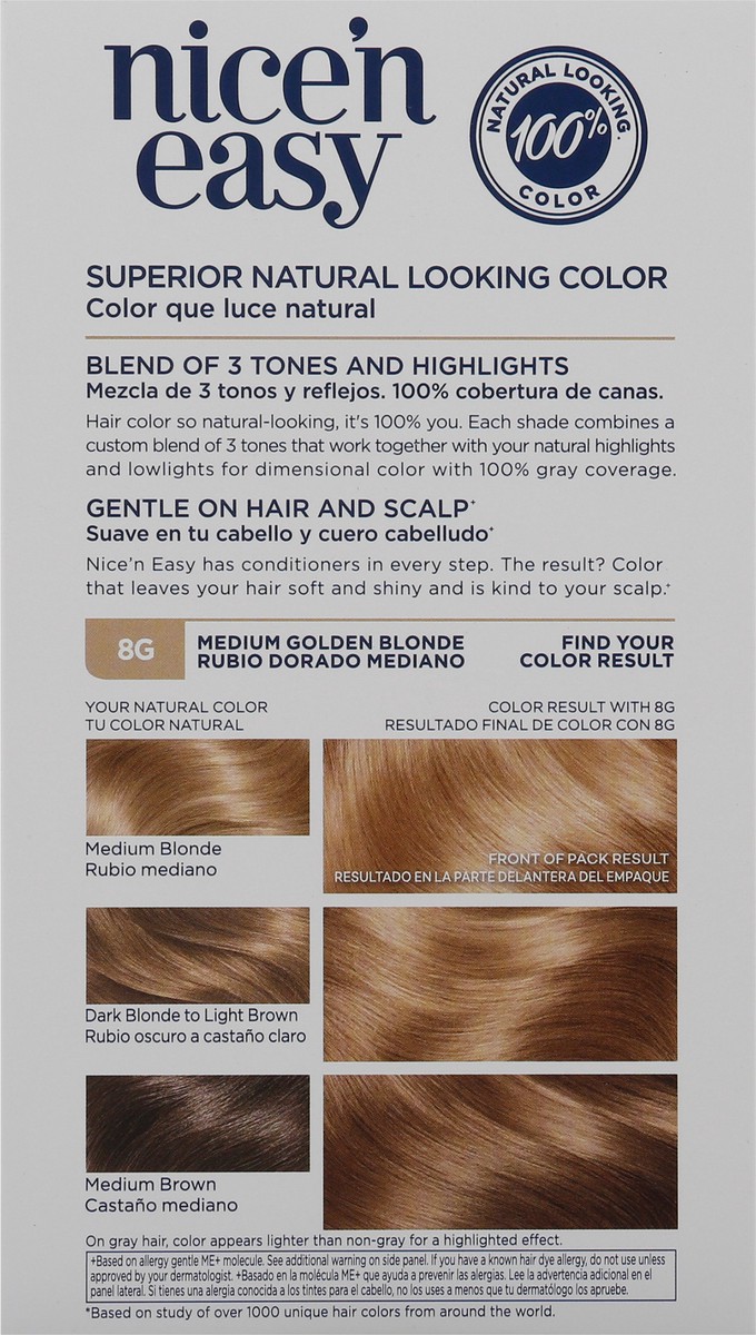 slide 3 of 10, Clairol Nice 'N Easy 8G Medium Golden Blonde, 1 ct