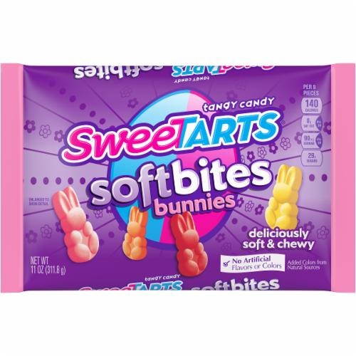 slide 1 of 5, SweeTARTS Soft Bunny Bites, 11 oz