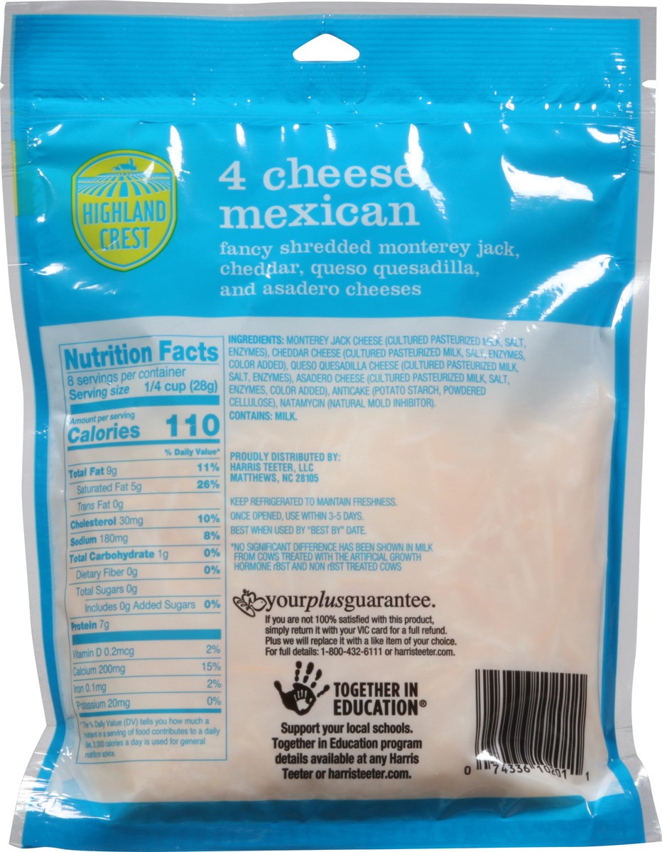 slide 8 of 9, Highland Crest Mexican Blend 4 Cheese Shredded Cheese 8 oz, 8 oz