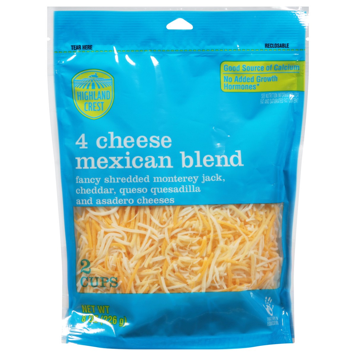 slide 1 of 9, Highland Crest Mexican Blend 4 Cheese Shredded Cheese 8 oz, 8 oz