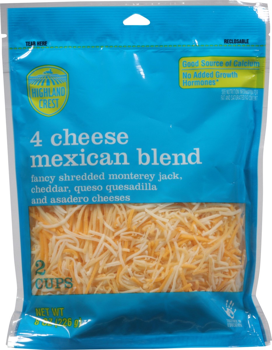 slide 4 of 9, Highland Crest Mexican Blend 4 Cheese Shredded Cheese 8 oz, 8 oz