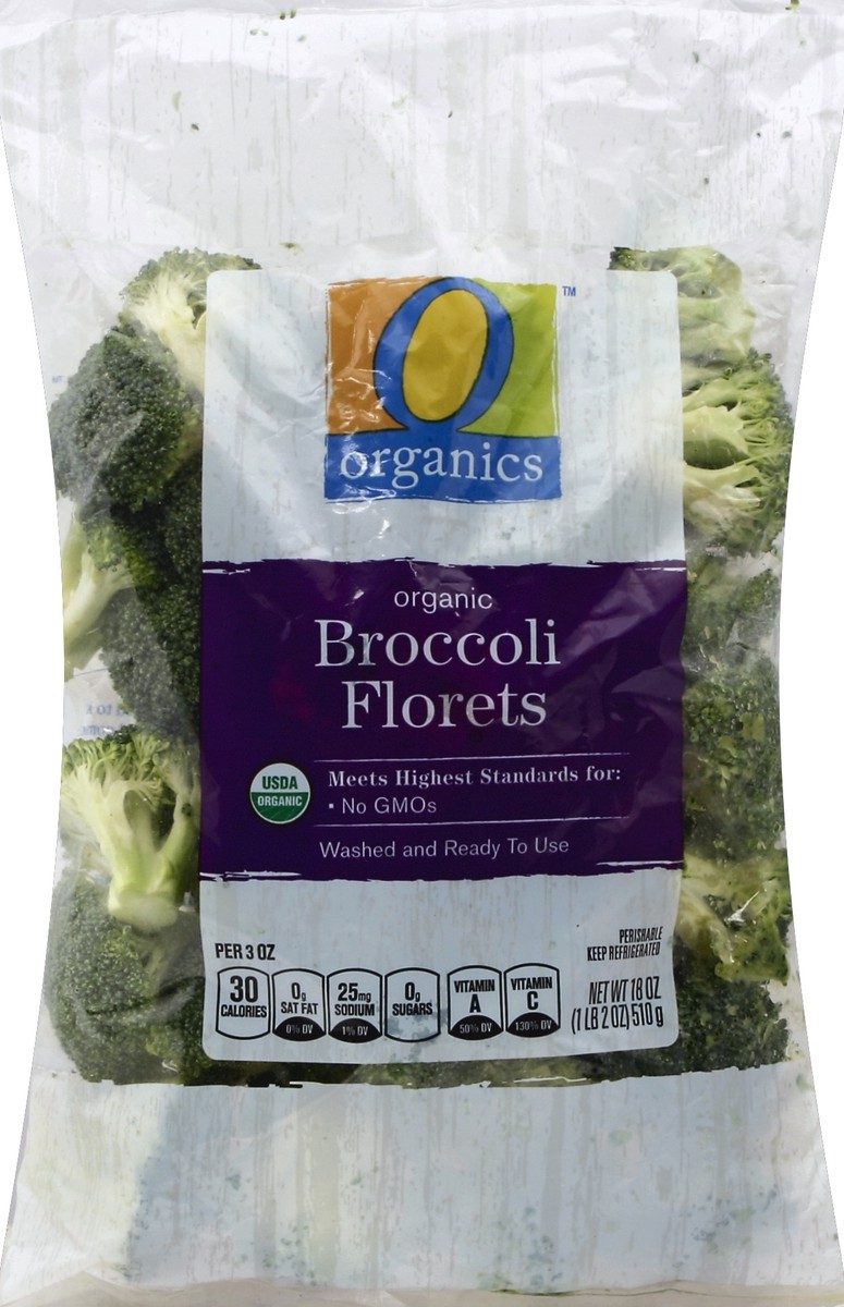 slide 3 of 6, O Orgnc Broccoli Florets, 18 oz