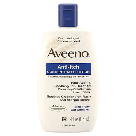 slide 1 of 1, Aveeno Active Naturals Lotion Anti Itch Concentrated, 4 fl oz