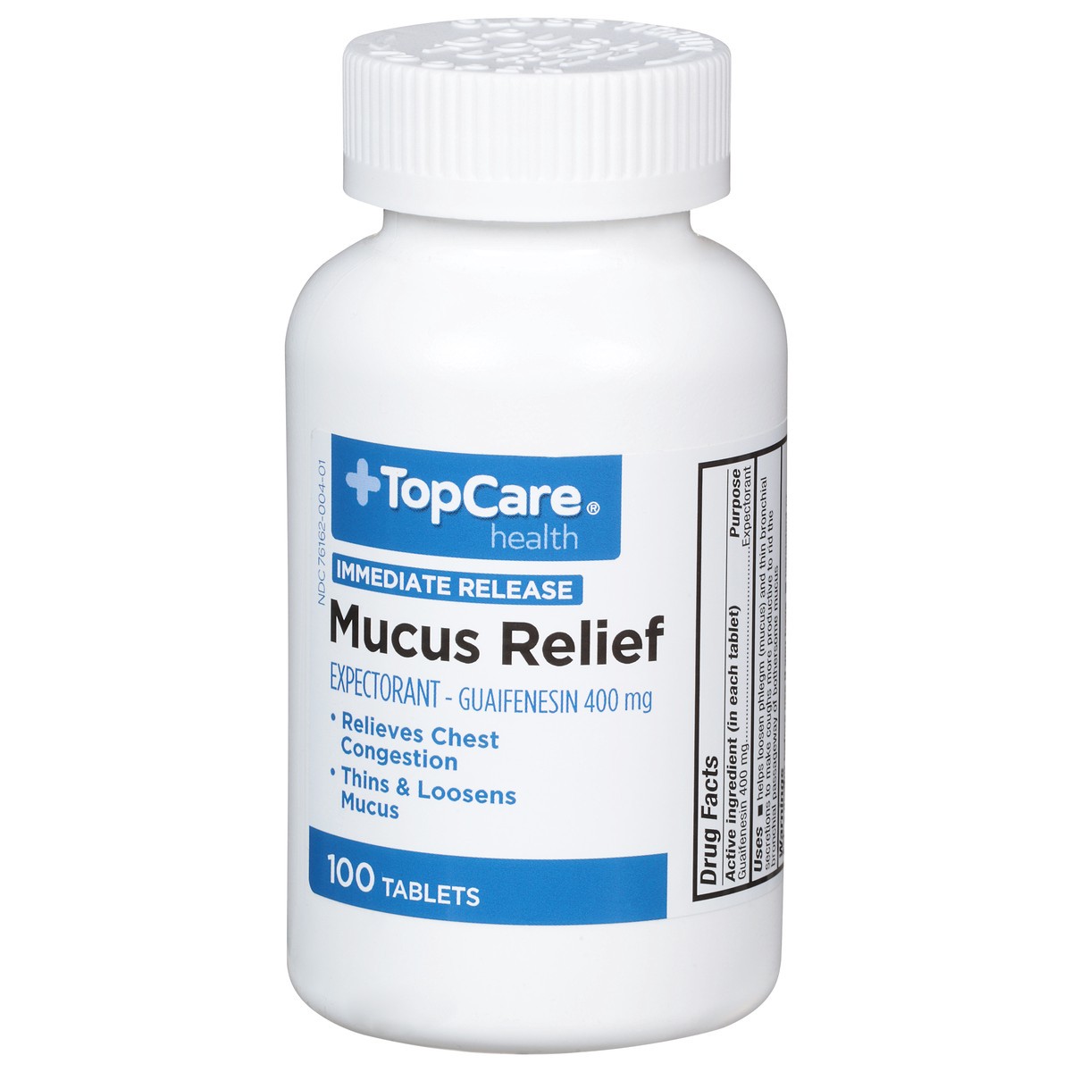 slide 8 of 9, TopCare Health Immediate Release Mucus Relief Tablets, 100 ct