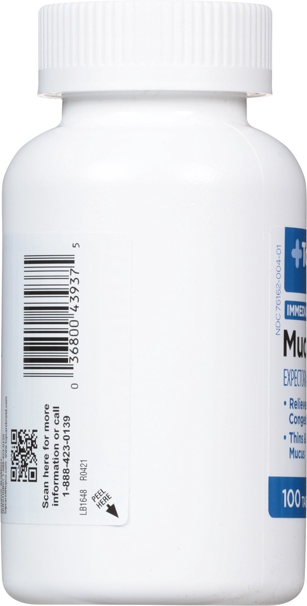 slide 7 of 9, TopCare Health Immediate Release Mucus Relief Tablets, 100 ct