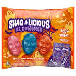 SHAQ-A-LICIOUS XL GUMMIES Original Flavor Snack Size, Halloween Candy Bag, 8.5 oz
