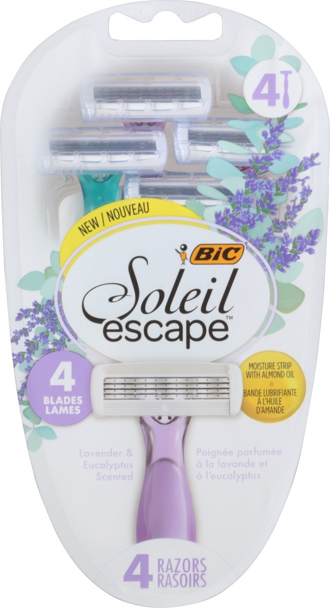 slide 8 of 9, BIC Soleil Escape 4 Blades Lavender & Eucalyptus Scented Razors, 4 ct