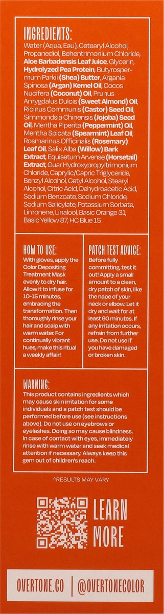 slide 3 of 12, Overtone Ginger Glow Color Depositing Treatment Mask 4.5 fl oz, 4.5 fl oz