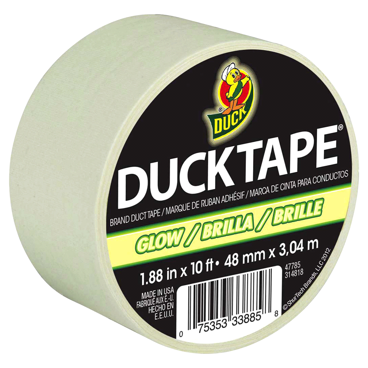 slide 1 of 1, Duck Brand Glowinthedark Duct Tape 10 Foot Luminous, 10 ft x 1.88 in