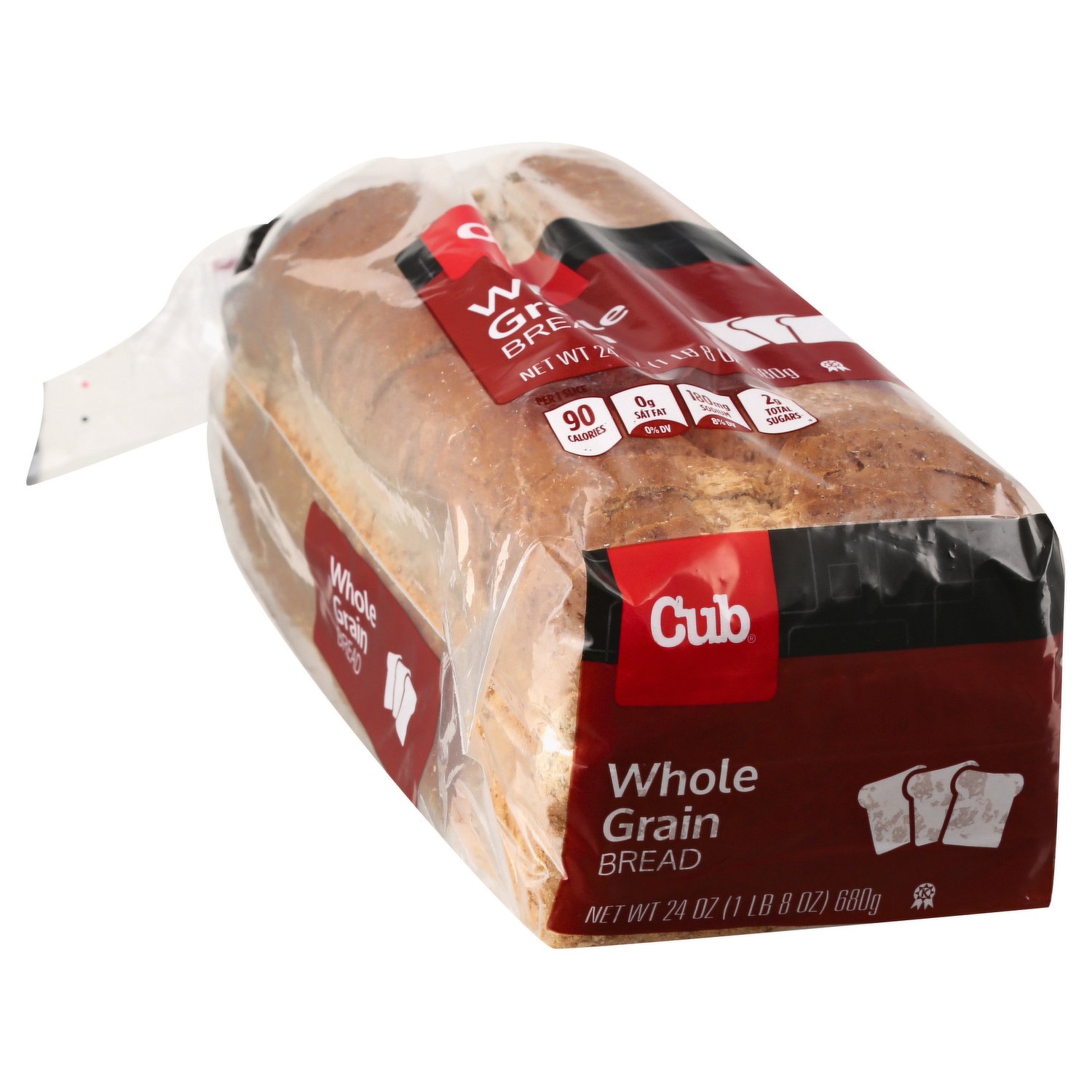 slide 1 of 1, Cub Regular Whole Grain Bread, 24 oz