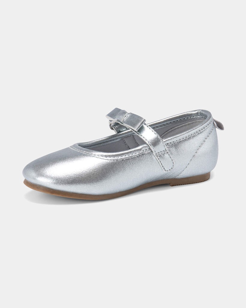 slide 3 of 6, Carter's Toddler Girl Dress Shoes - Silver Metallic 6, 1 ct