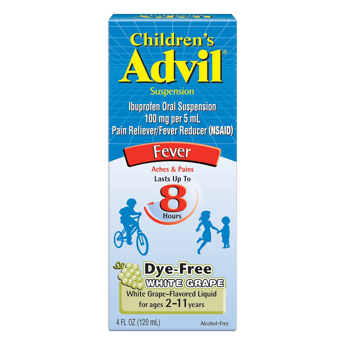 slide 1 of 7, Advil Children's White Grape Flavored Liquid Fever Suspension, 4 fl oz
