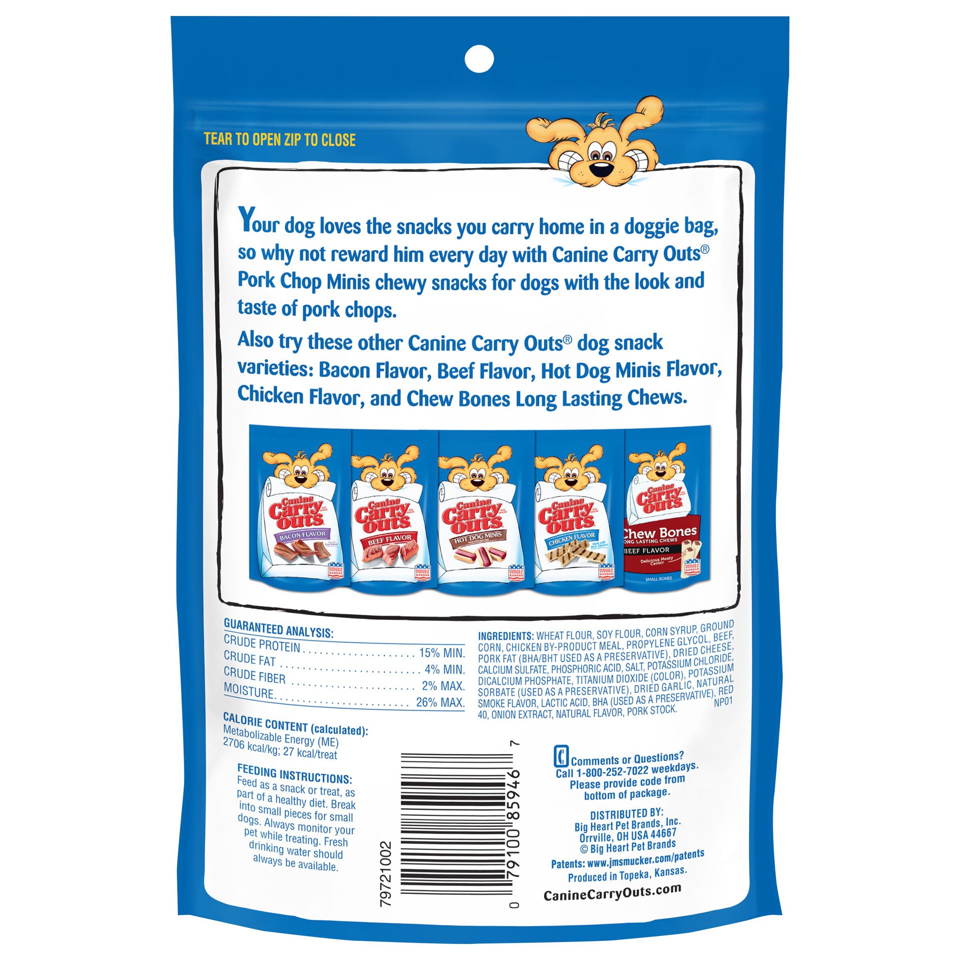 slide 3 of 5, Canine Carry Outs Dog Treats, Pork Chop Minis, 5 Ounce Bag, 5 oz