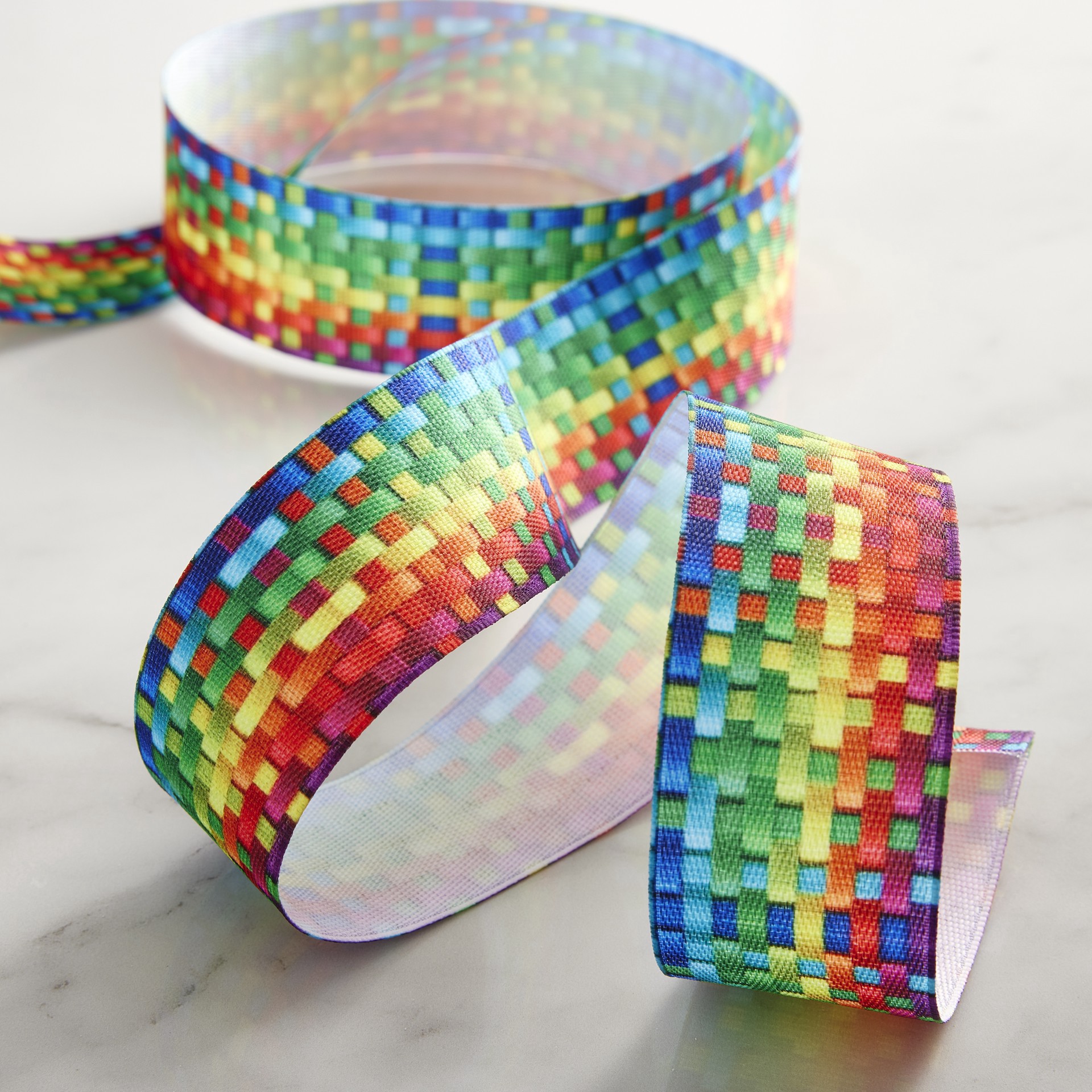 slide 2 of 4, 1.5" X 3yd. Grosgrain Wired Rainbow Weave Ribbon By Celebrate It, 1.5 in x 3 yd