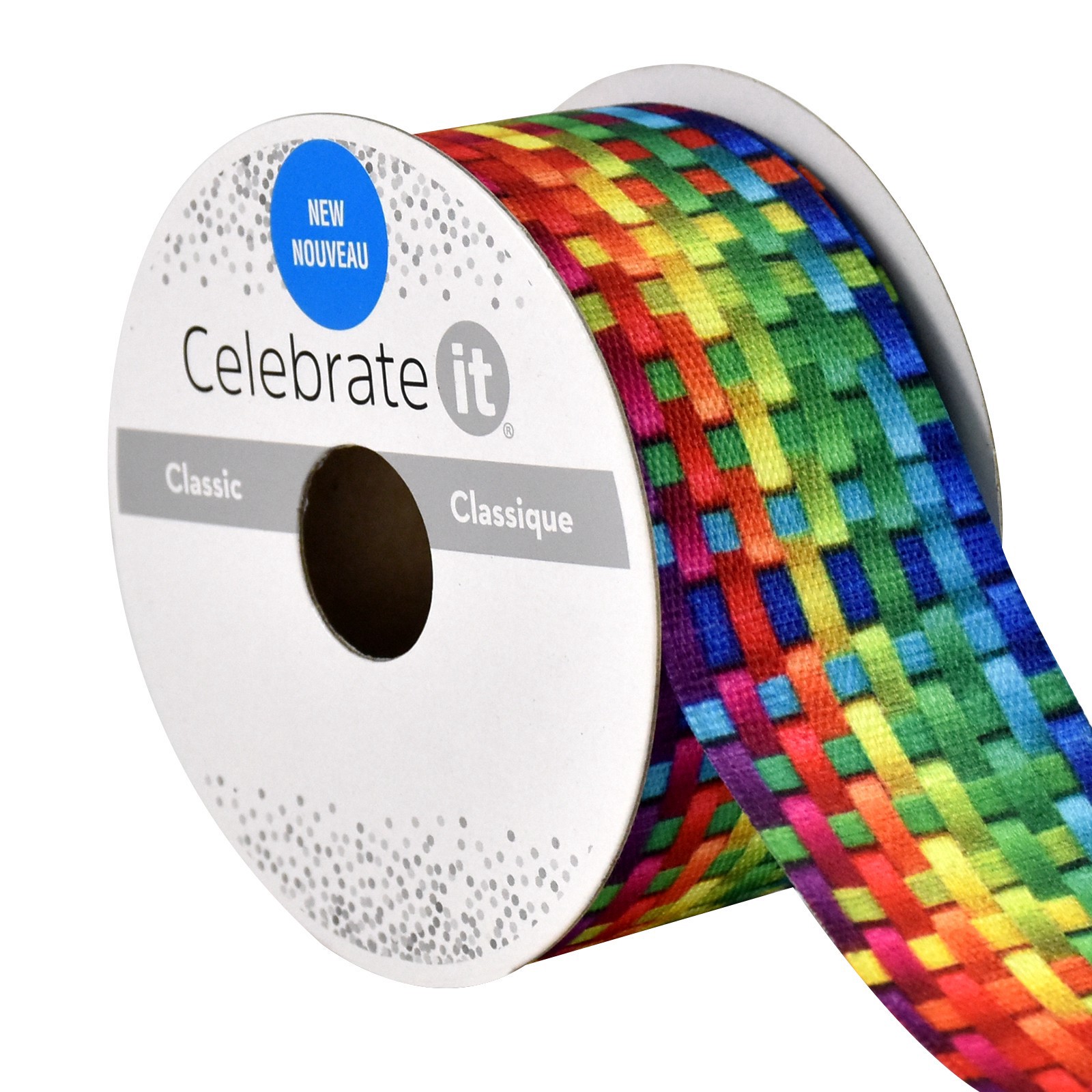 slide 3 of 4, 1.5" X 3yd. Grosgrain Wired Rainbow Weave Ribbon By Celebrate It, 1.5 in x 3 yd