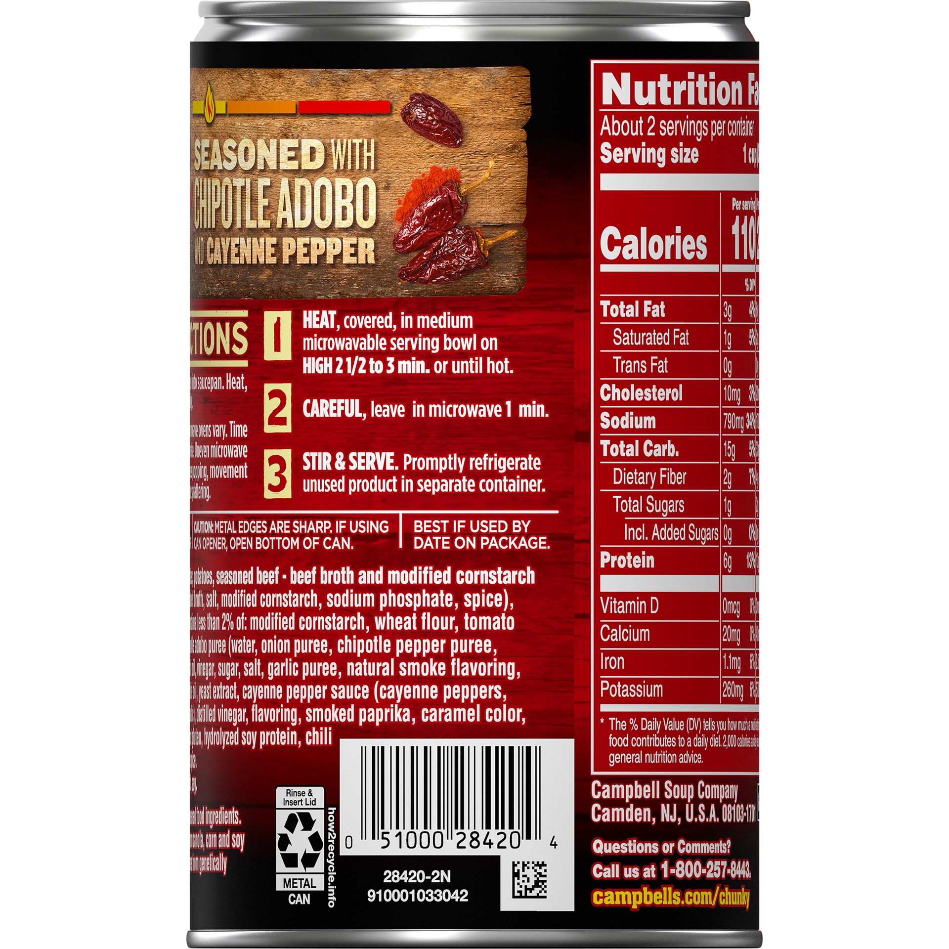 slide 2 of 5, Campbell's Spicy Steak and Potato Soup, 18.800 oz