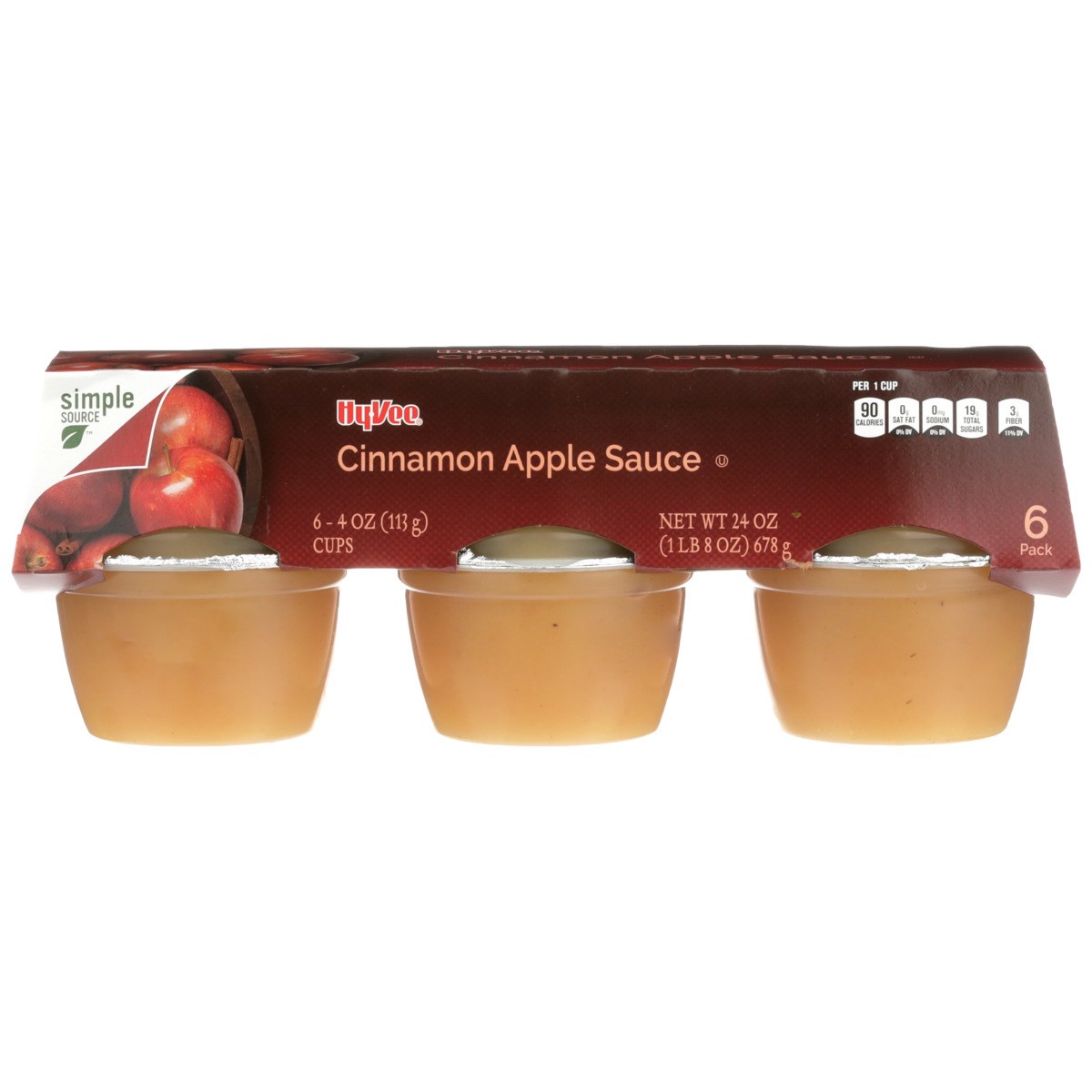 slide 6 of 8, Hy-vee Cinnamon Apple Sauce - 4 oz, 4 oz
