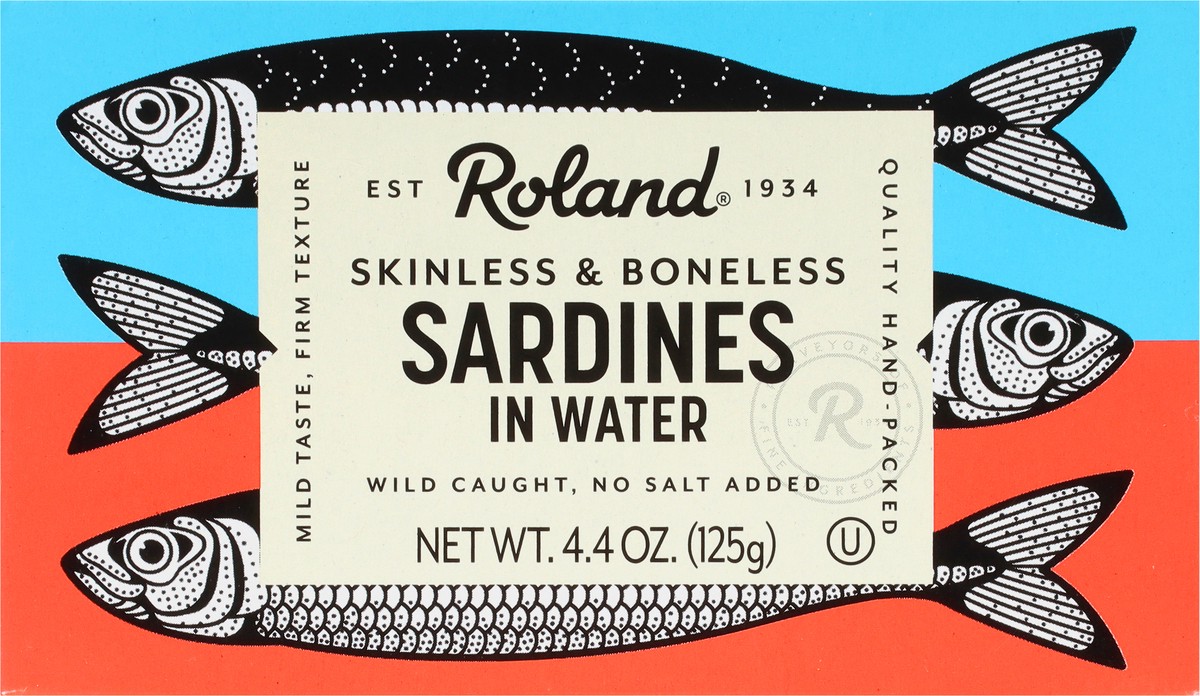 slide 5 of 9, Roland Skinless & Boneless Sardines in Water 4.4 oz, 4.4 oz