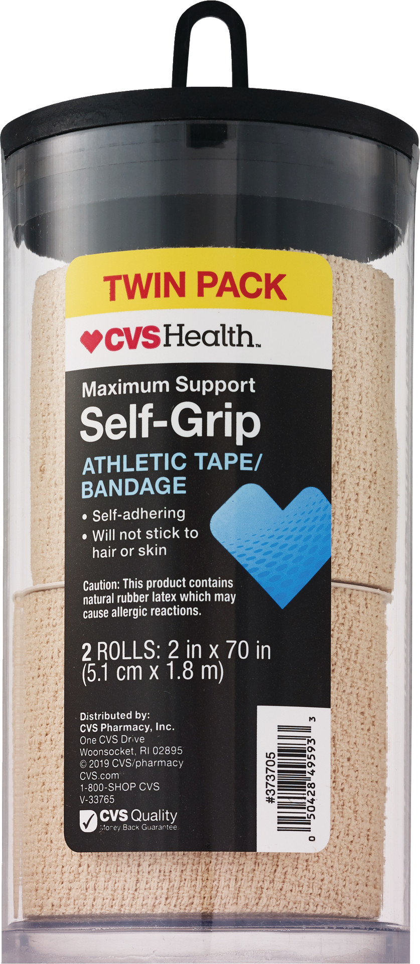 slide 1 of 1, Cvs Health Self-Grip Athletic Tape/Bandage, Beige, 2In. X 70In., 2 Pack, 2 ct