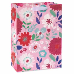 American Greetings Medium Gift Bag, Floral Pink, 7.09 in x 3.9 in x 10.03 in - 1 count