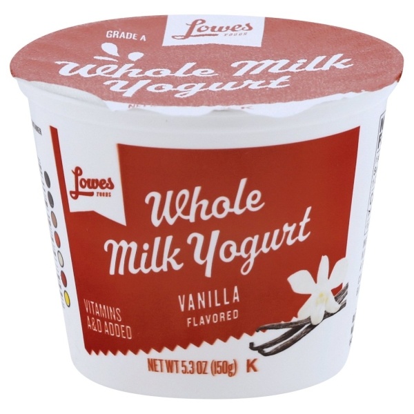 slide 1 of 1, Lowes Foods Whole Milk Vanilla Yogurt, 5.3 oz