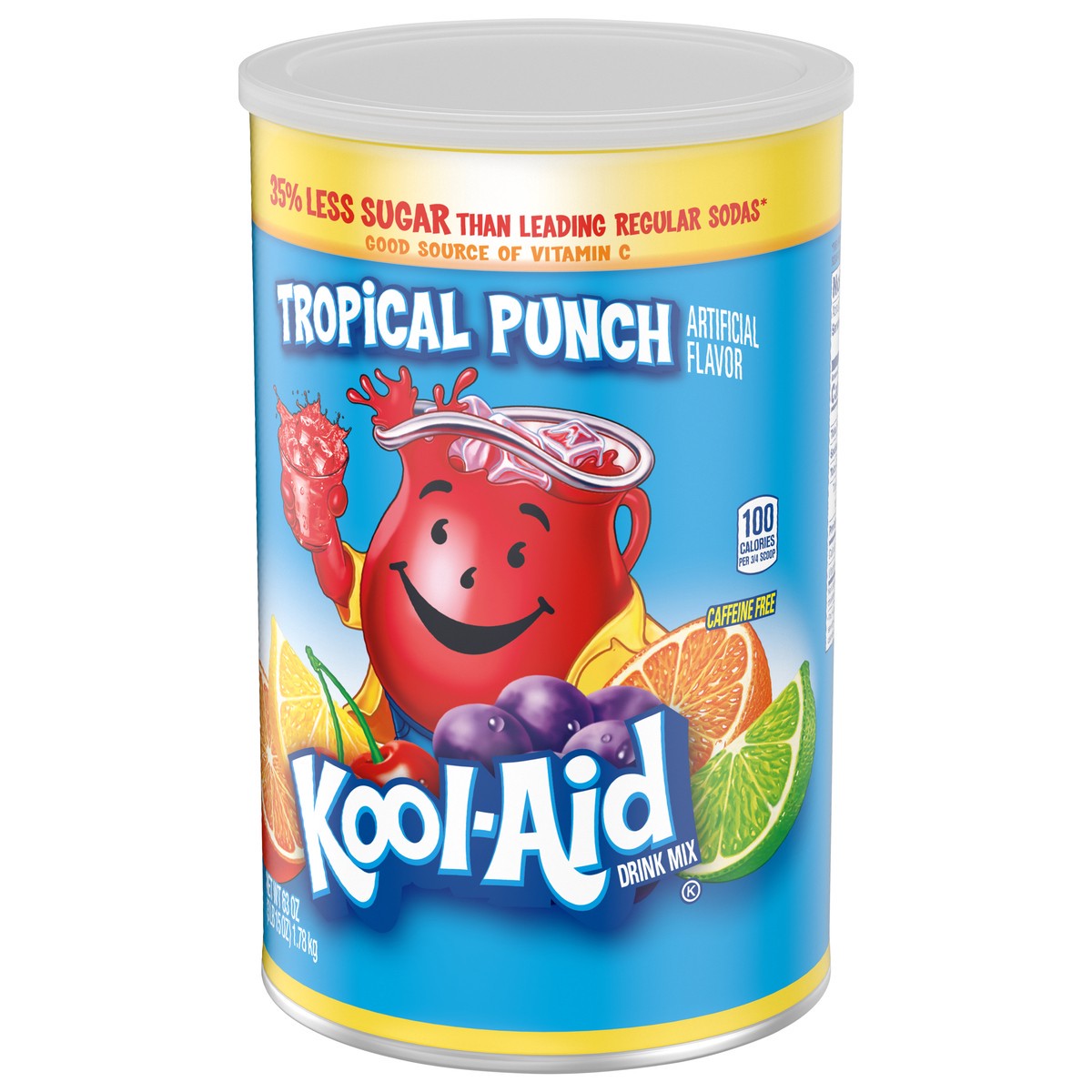 slide 7 of 9, Kool-Aid Sugar-Sweetened Tropical Punch Artificially Flavored Powdered Soft Drink Mix, 63 oz Canister, 63 oz