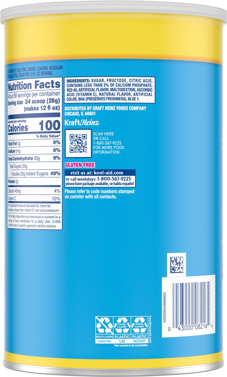 slide 5 of 9, Kool-Aid Sugar-Sweetened Tropical Punch Artificially Flavored Powdered Soft Drink Mix, 63 oz Canister, 63 oz