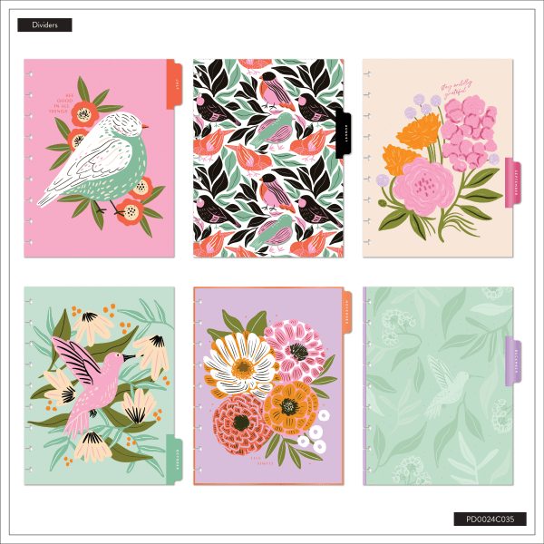 slide 6 of 10, 2025-2026 Happy Planner Monthly/Weekly Classic Happy Planner, 7"" x 9-1/4"", Feathered Flora, July 2025 To June 2026, PD0024C035, 1 ct