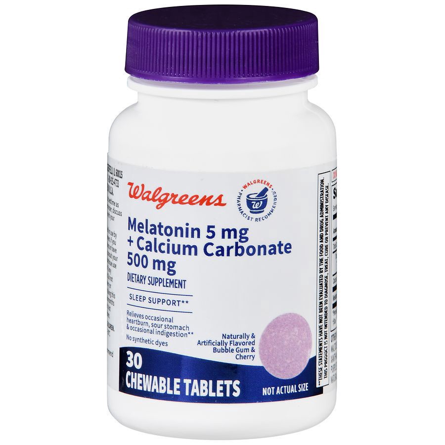 slide 1 of 1, Walgreens Melatonin + Calcium Chewable, 30 ct