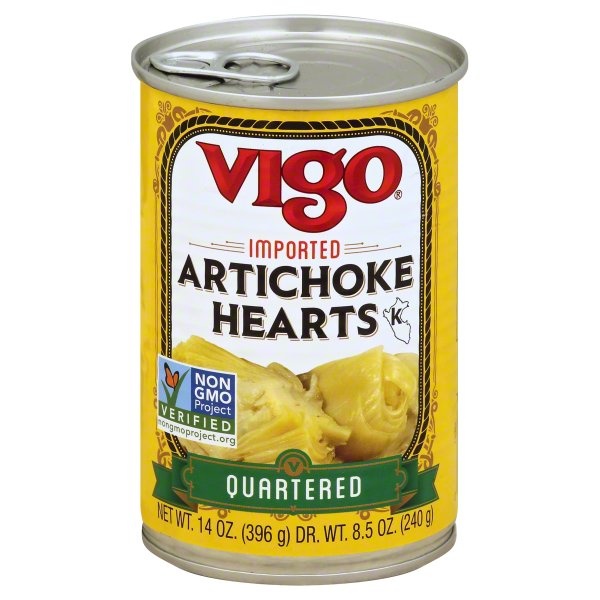 slide 1 of 2, Vigo Quartered Artichoke Hearts, 14 oz