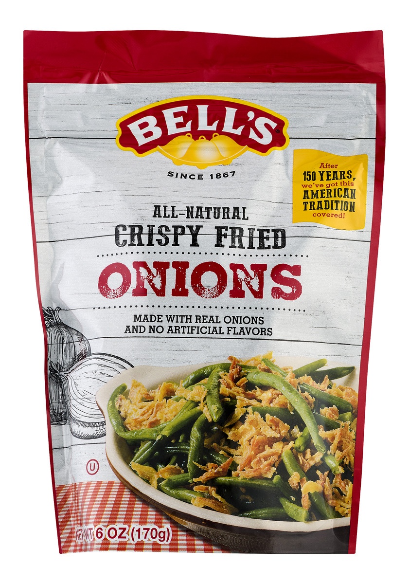 slide 1 of 1, Bell's Crispy Fried Onions, 6 oz