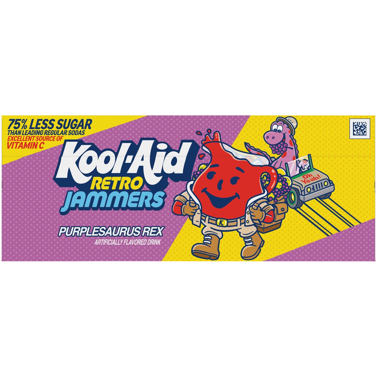 slide 3 of 9, Kool-Aid Retro Jammers Purplesaurus Rex Grape Lemonade Flavored 0% Juice Drink, 10 ct Box, 6 fl oz Pouches, 10 ct