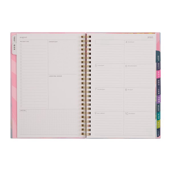 slide 8 of 10, 2025-2026 Organized by Happy Planner Monthly/Weekly Small Happy Planner, 5-7/16"" x 8-5/16"", Brushed Elegance, July 2025 To June 2026, PT0008S021, 1 ct