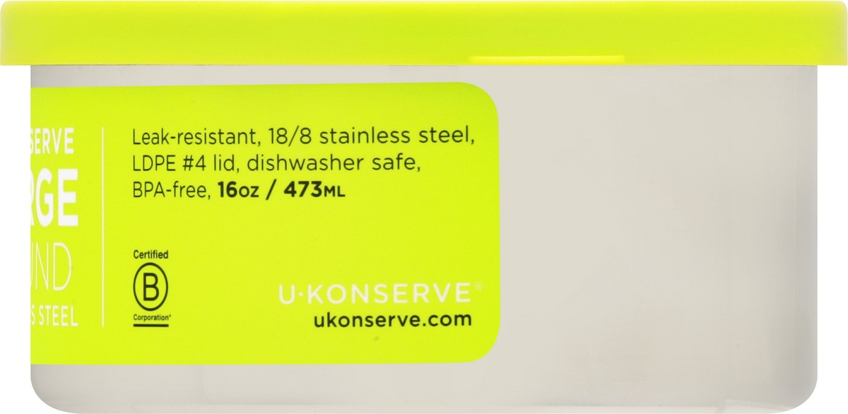 slide 8 of 9, U-Konserve 16 Ounce Large Stainless Steel Round Container 1 ea, 1 ea