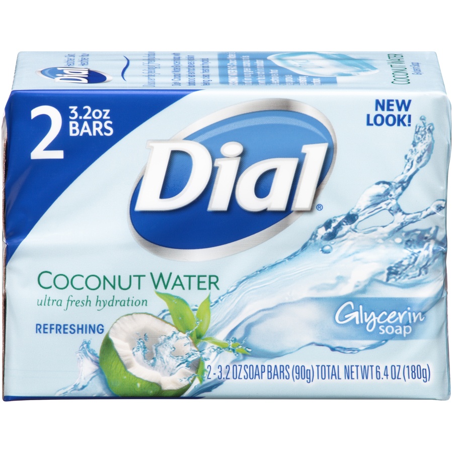 slide 1 of 1, Dial Coconut Water Glycerin Soap, 2 ct; 3.2 oz